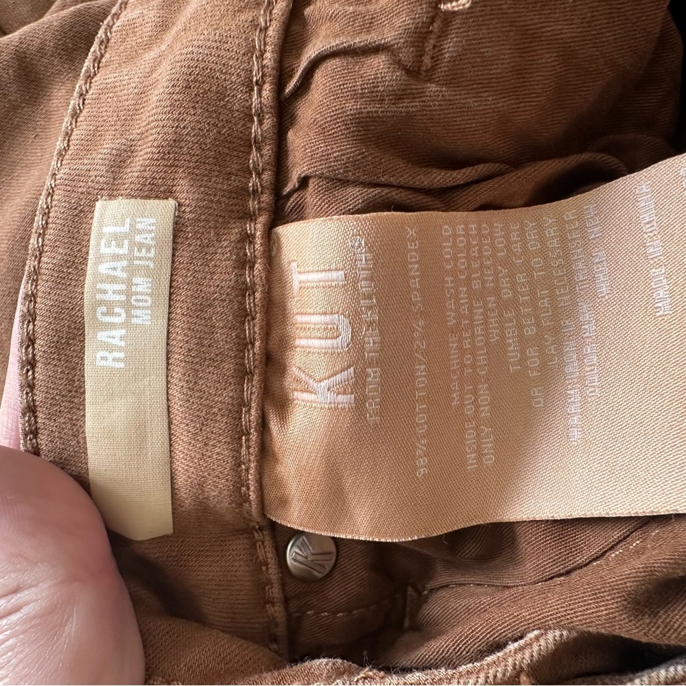 Kut from the Kloth (0) High Rise Mom Jeans in Camel Colored Denim- Zip, Standard - Picture 8 of 10